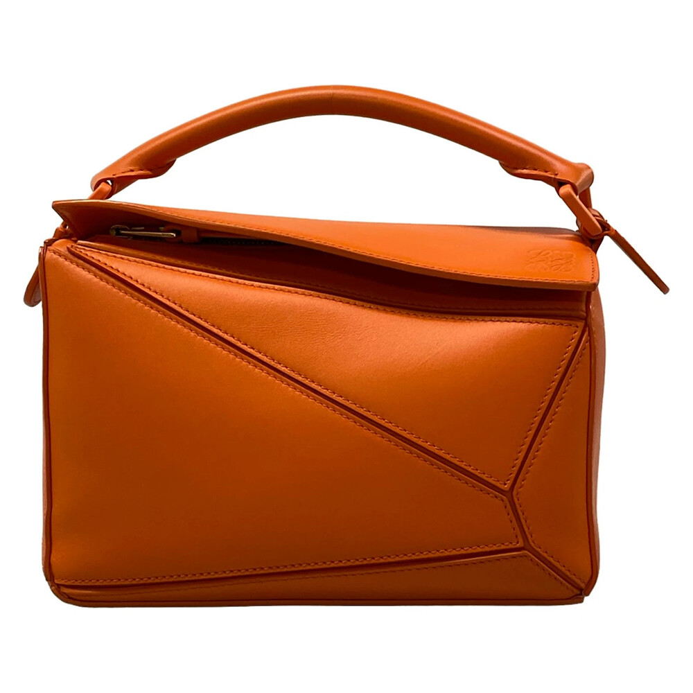 Loewe Puzzle Bag Small Orange Satin #330365L21B
